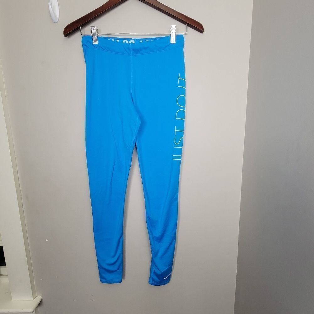 Nike Just Do It Thermafit Womens Size Small Yoga Pants  Blue